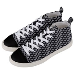 Logo Kek Pattern Black And White Kekistan Black Background Men s Mid-top Canvas Sneakers by snek