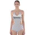 Logo Kek Pattern Black and White Kekistan white background Cut-Out One Piece Swimsuit View1