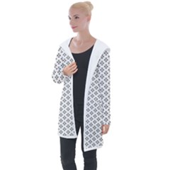 Logo Kek Pattern Black And White Kekistan White Background Longline Hooded Cardigan by snek