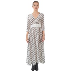 Logo Kek Pattern Black And White Kekistan White Background Button Up Boho Maxi Dress by snek