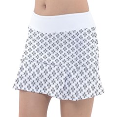 Logo Kek Pattern Black And White Kekistan White Background Tennis Skirt by snek