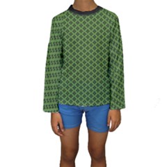 Logo Kek Pattern Black And Kekistan Green Background Kids  Long Sleeve Swimwear by snek