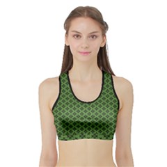 Logo Kek Pattern Black And Kekistan Green Background Sports Bra With Border by snek