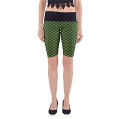 Logo Kek Pattern Black And Kekistan Green Background Yoga Cropped Leggings by snek