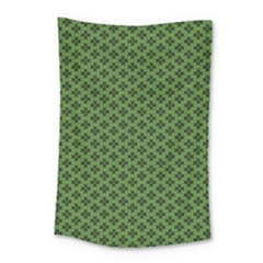 Logo Kek Pattern Black And Kekistan Green Background Small Tapestry by snek