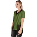 Logo Kek Pattern Black and Kekistan green background Women s V-Neck Scrub Top View2