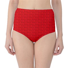 Maga Make America Great Again Usa Pattern Red Classic High-waist Bikini Bottoms by snek