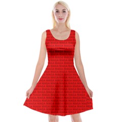 Maga Make America Great Again Usa Pattern Red Reversible Velvet Sleeveless Dress by snek