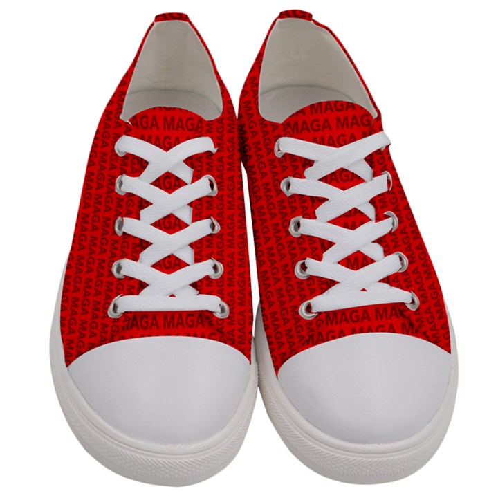 MAGA Make America Great AGAIN USA Pattern Red Women s Low Top Canvas Sneakers