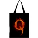 QAnon Letter Q Fire effect WWGOWGA WWG1WGA Zipper Classic Tote Bag View1