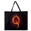 QAnon Letter Q Fire effect WWGOWGA WWG1WGA Zipper Large Tote Bag View1