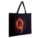 QAnon Letter Q Fire effect WWGOWGA WWG1WGA Zipper Large Tote Bag View2