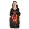 QAnon Letter Q Fire effect WWGOWGA WWG1WGA Shoulder Cutout Velvet One Piece View1