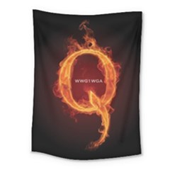 Qanon Letter Q Fire Effect Wwgowga Wwg1wga Medium Tapestry by snek