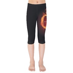 Qanon Letter Q Fire Effect Wwgowga Wwg1wga Kids  Capri Leggings  by snek