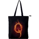 QAnon Letter Q Fire effect WWGOWGA WWG1WGA Double Zip Up Tote Bag View1