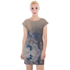 Deep Time Clouds Cap Sleeve Bodycon Dress