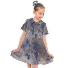 Deep Time Clouds Kids  Short Sleeve Shirt Dress by LoolyElzayat