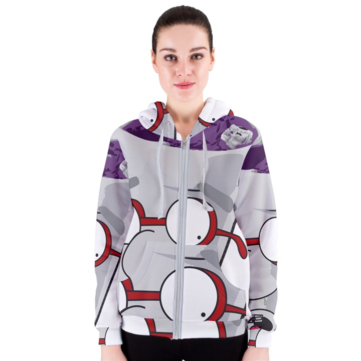 Purple Cup Nerd Women s Zipper Hoodie