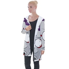 Purple Cup Nerd Longline Hooded Cardigan