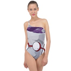 Purple Cup Nerd Classic One Shoulder Swimsuit