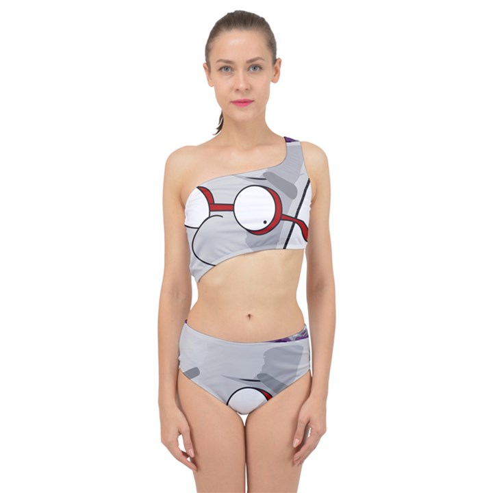 Purple Cup Nerd Spliced Up Two Piece Swimsuit