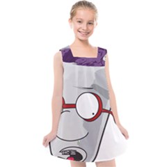 Purple Cup Nerd Kids  Cross Back Dress by grimelab