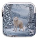 Wonderful Arctic Wolf In The Winter Landscape Mini Square Pouch View1