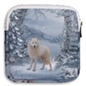 Wonderful Arctic Wolf In The Winter Landscape Mini Square Pouch View2