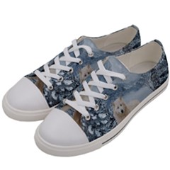 Wonderful Arctic Wolf In The Winter Landscape Women s Low Top Canvas Sneakers by FantasyWorld7