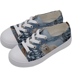 Wonderful Arctic Wolf In The Winter Landscape Kids  Low Top Canvas Sneakers by FantasyWorld7