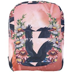 Wonderful Crow With Flowers On Red Vintage Dsign Full Print Backpack by FantasyWorld7