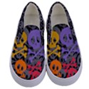 Colorful Floral Aztec Skulls  Kids  Canvas Slip Ons View1