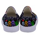 Colorful Floral Aztec Skulls  Kids  Canvas Slip Ons View4