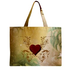 Wonderful Decorative Heart On Soft Vintage Background Zipper Mini Tote Bag by FantasyWorld7