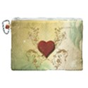 Wonderful Decorative Heart On Soft Vintage Background Canvas Cosmetic Bag (XL) View1