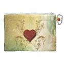 Wonderful Decorative Heart On Soft Vintage Background Canvas Cosmetic Bag (XL) View2