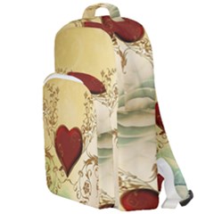 Wonderful Decorative Heart On Soft Vintage Background Double Compartment Backpack