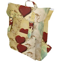 Wonderful Decorative Heart On Soft Vintage Background Buckle Up Backpack by FantasyWorld7