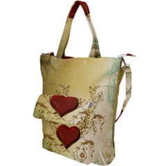 Wonderful Decorative Heart On Soft Vintage Background Shoulder Tote Bag