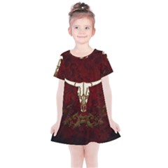 Awesome Cow Skeleton Kids  Simple Cotton Dress by FantasyWorld7