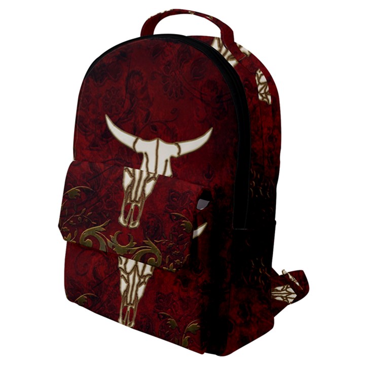 Awesome Cow Skeleton Flap Pocket Backpack (Small)