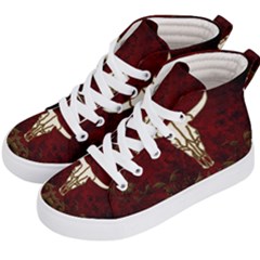 Awesome Cow Skeleton Kid s Hi-top Skate Sneakers by FantasyWorld7