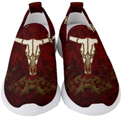 Awesome Cow Skeleton Kids  Slip On Sneakers