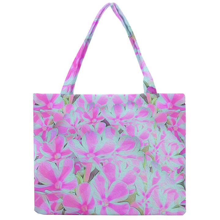 Hot Pink And White Peppermint Twist Flower Petals Mini Tote Bag