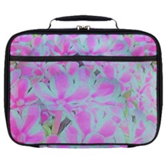 Hot Pink And White Peppermint Twist Flower Petals Full Print Lunch Bag by myrubiogarden