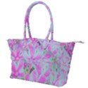 Hot Pink And White Peppermint Twist Flower Petals Canvas Shoulder Bag View1