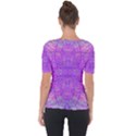 Hot Pink And Purple Abstract Branch Pattern Shoulder Cut Out Short Sleeve Top View2