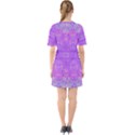 Hot Pink And Purple Abstract Branch Pattern Sixties Short Sleeve Mini Dress View2