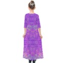 Hot Pink And Purple Abstract Branch Pattern Kids  Quarter Sleeve Maxi Dress View2